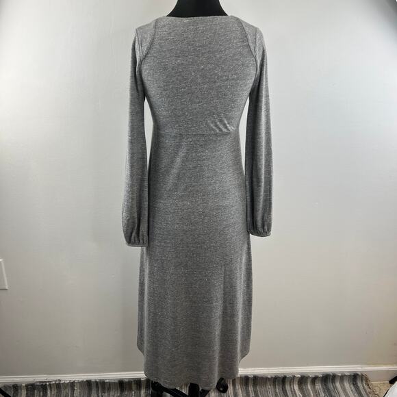 CHASER Gray V-Neckline Long Sleeve Pullover Midi Length Casual Dress Size S - Picture 4 of 6